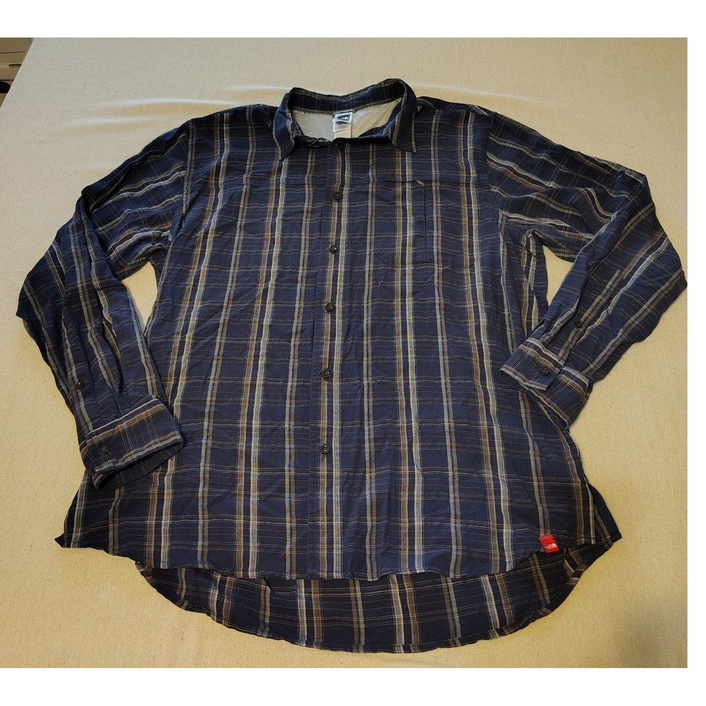 The North Face Mens Plaid Long Sleeve Button Up Shirt XLβ Pockets LL